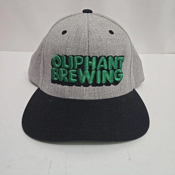 Oliphant Brewing Hat Cap Snapback Gray Black Brim Craft Beer Brewery Wisconsin - Picture 1 of 6